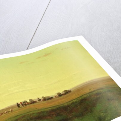 A Wagon Train on the Plains by Thomas Worthington Whittredge