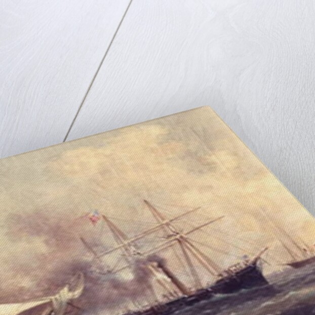 U.S.S. Kearsarge Sinking the Alabama, 19th June 1864 by Xanthus Russell Smith