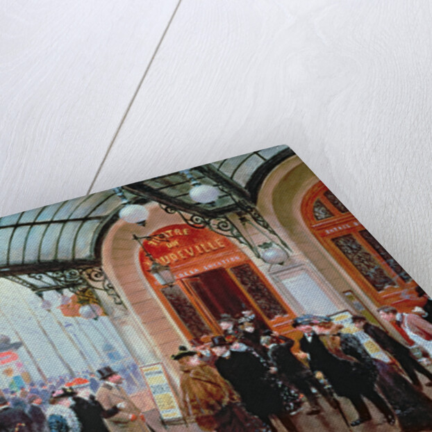 Outside the Vaudeville Theatre, Paris by Jean Beraud