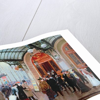 Outside the Vaudeville Theatre, Paris by Jean Beraud