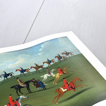 Race Horses exercising in a landscape by James Seymour