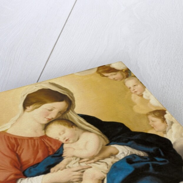 The Madonna and Child in Glory with Cherubs by Il Sassoferrato