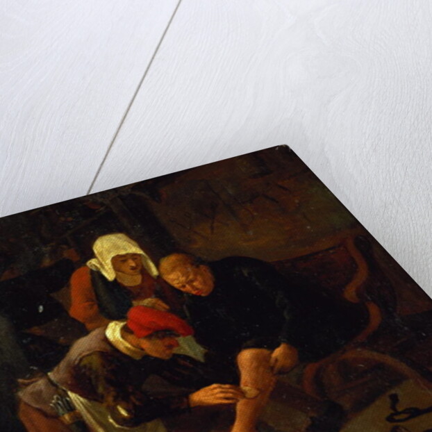 A village doctor tending a peasant's shin by Jan Havicksz Steen