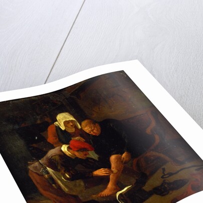 A village doctor tending a peasant's shin by Jan Havicksz Steen