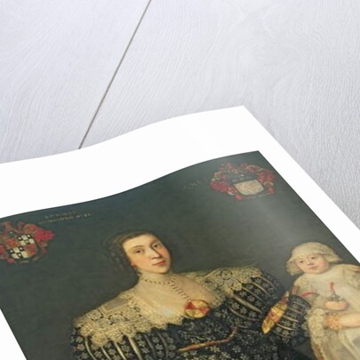 Double Portrait of Mary, Lady Bowes, Aged 24, and her Eldest Son, Thomas, 1630 by English School