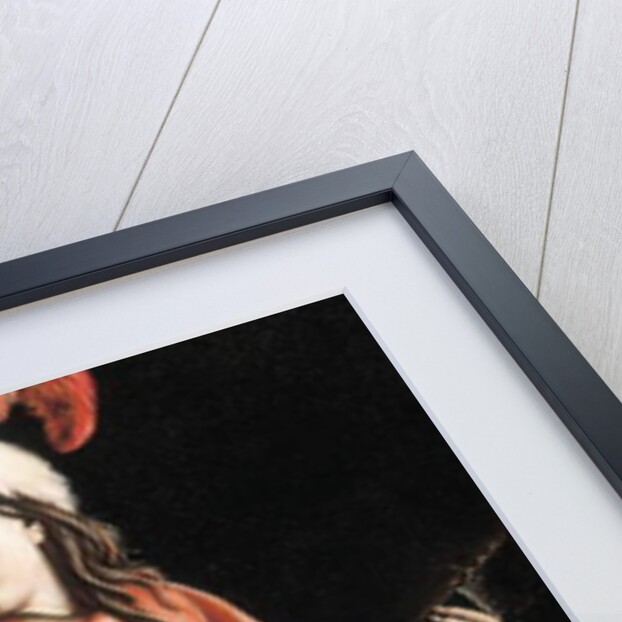 A young man playing a guitar and an old man playing a pipe in an interior by Mathieu Le Nain