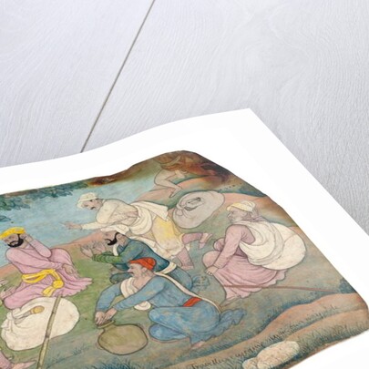 Travellers enjoying music by the wayside, mid 18th century by Indian School