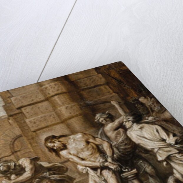 The Flagellation, en brunaille by Abraham Jansz. van Diepenbeeck