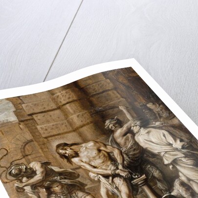 The Flagellation, en brunaille by Abraham Jansz. van Diepenbeeck