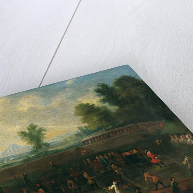 A fox-tossing match with elegant company spectating by German School