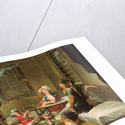 Armenian women embroidering in an interior by Jean Baptiste Vanmour