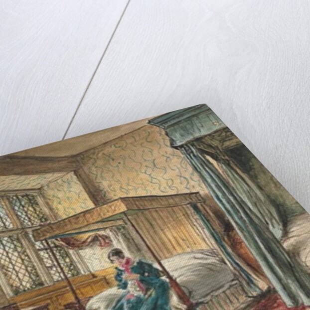 Miss Moore sewing in her bedroom, Hardwick Hall, Derbyshire by William Henry Hunt