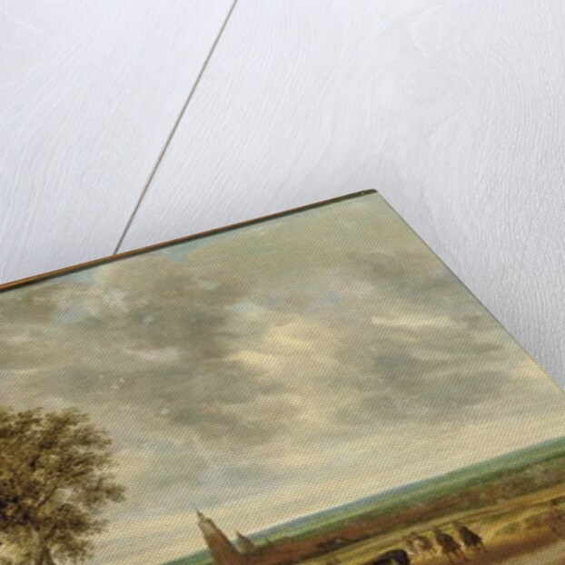 A panoramic landscape with travellers on a path, the city of Amersfoort beyond, 1634 by Salomon van Ruisdael or Ruysdael