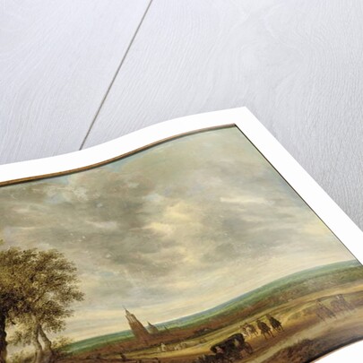 A panoramic landscape with travellers on a path, the city of Amersfoort beyond, 1634 by Salomon van Ruisdael or Ruysdael