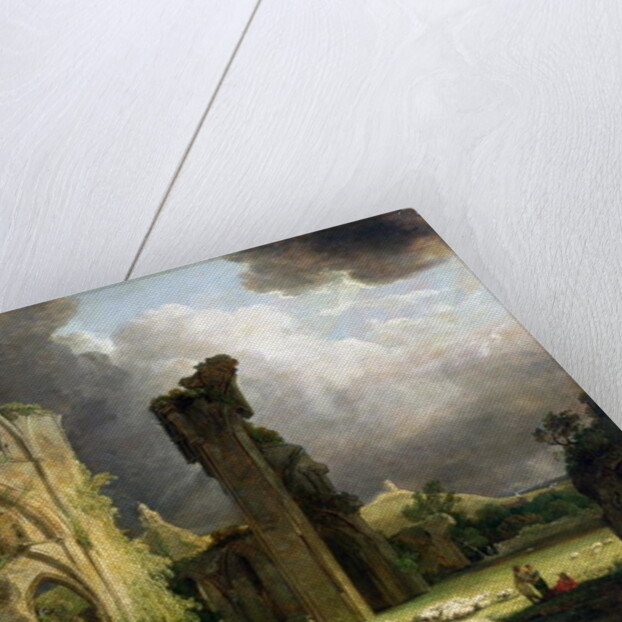 Glastonbury Abbey with the Tor beyond by George Arnald