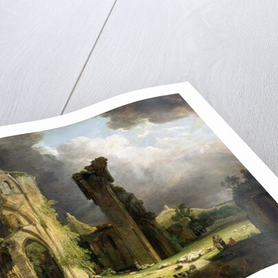 Glastonbury Abbey with the Tor beyond by George Arnald