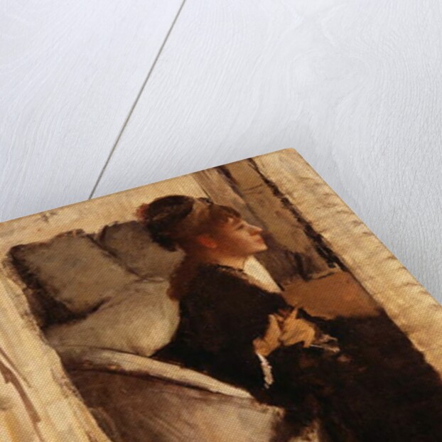 Woman putting on gloves by Edgar Degas