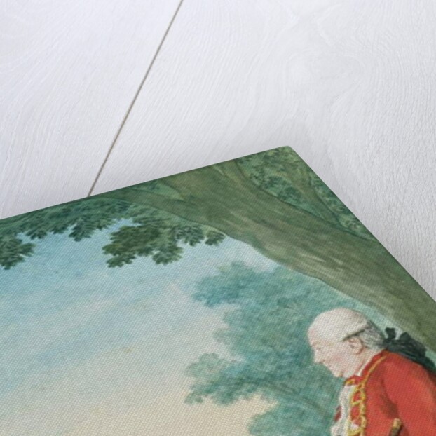 Mr. O'Flanagan seated in profile to the left in a Park, 1771 by Louis Carrogis