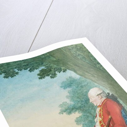 Mr. O'Flanagan seated in profile to the left in a Park, 1771 by Louis Carrogis