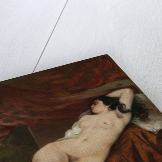 Reclining female nude, 1862 by Gustave Courbet