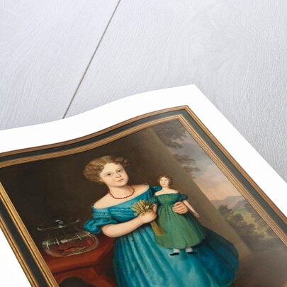Portrait of Amy Philpot in a Blue Dress with Doll and Goldfish by Joseph Whiting Stock