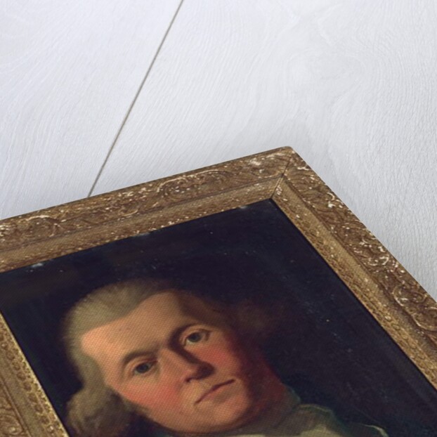 Portrait of a gentleman, bust-length, in a blue coat and yellow waistcoat by Joshua Reynolds