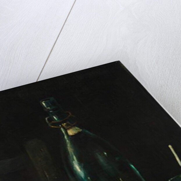 Still life with bottle and glass by John Decker