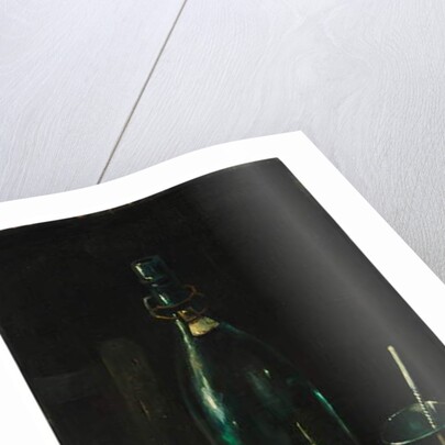 Still life with bottle and glass by John Decker