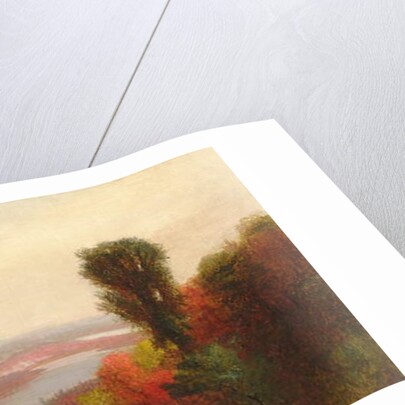 Cows and Sheep Grazing in an Autumn River Landscape by Homer Dodge Martin