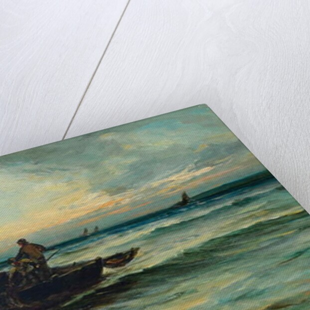 Hauling in the nets at sunset by Colin Hunter