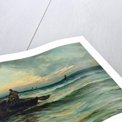 Hauling in the nets at sunset by Colin Hunter