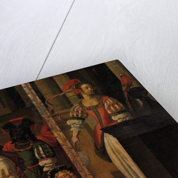 Four-fold double-sided screen, c.1700 by Anglo-Flemish School