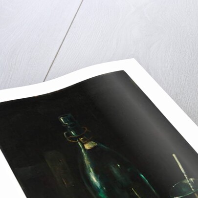 Still life with bottle and glass by John Decker