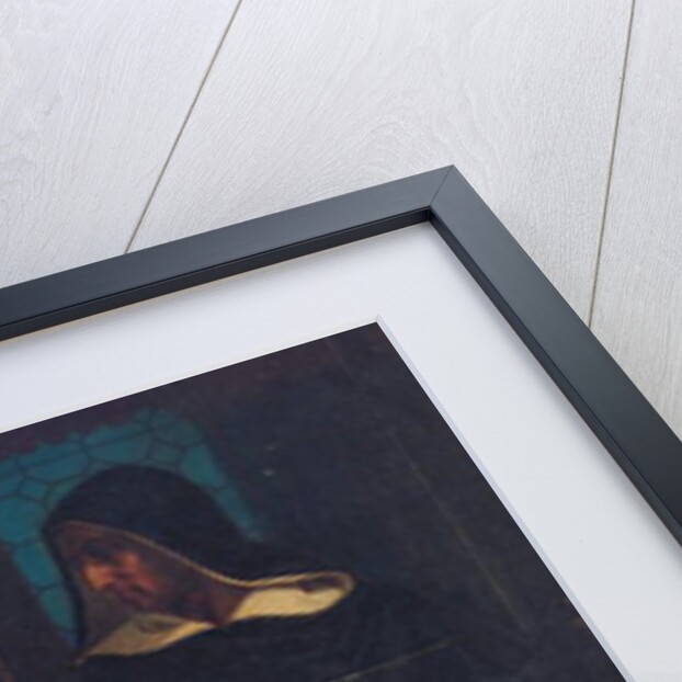 A cloaked figure before the bed of an anguished man by Edward Armitage