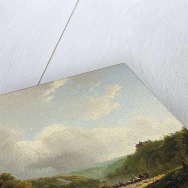 Unloading the barge in an undulating landscape, 1831 by Barend Cornelis Koekkoek