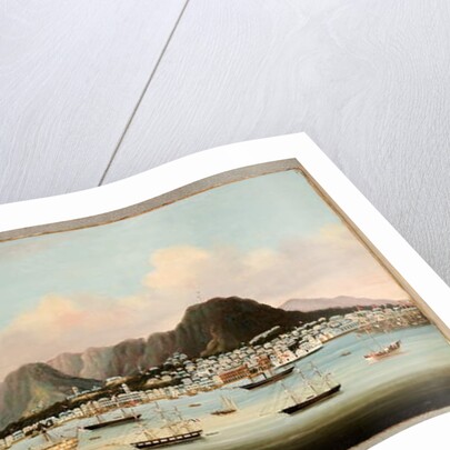 A View of Victoria, Hong Kong, with the Hulk H.M.S Princess Charlotte and American, British and French Shipping, c.1862 by School Chinese