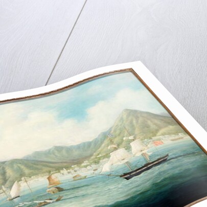 A View of Victoria, Hong Kong with British Ships and other Vessels, c.1850 by School Chinese