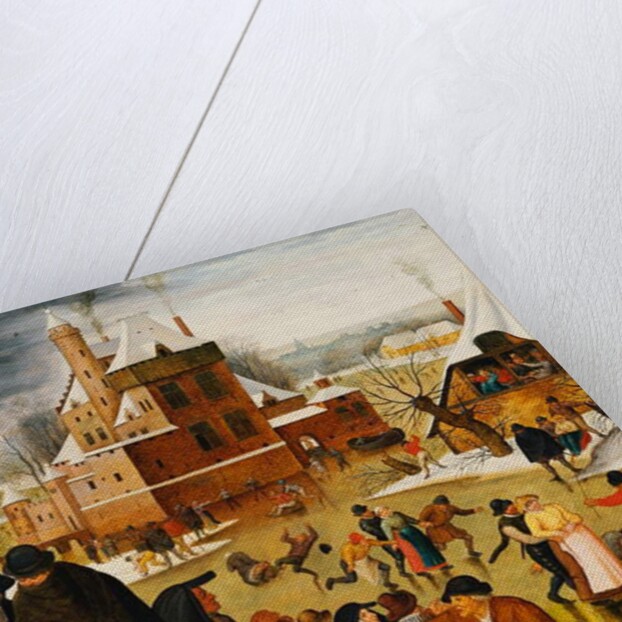Townsfolk Skating on a Castle Moat by Pieter the Younger Brueghel