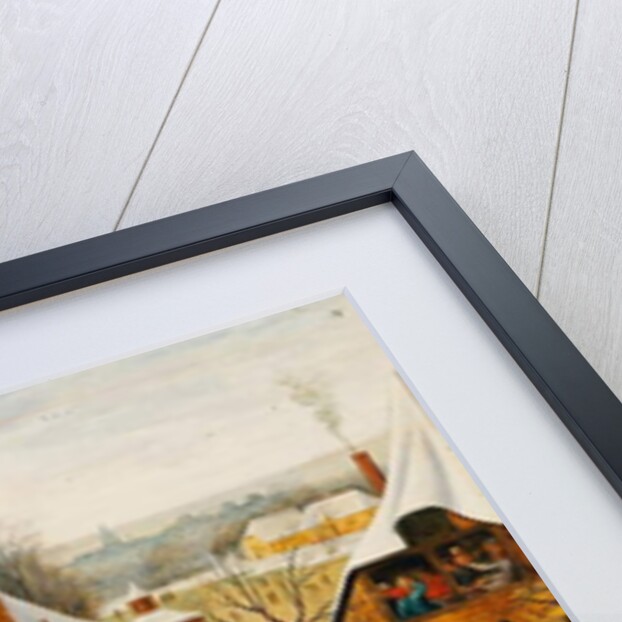 Townsfolk Skating on a Castle Moat by Pieter the Younger Brueghel