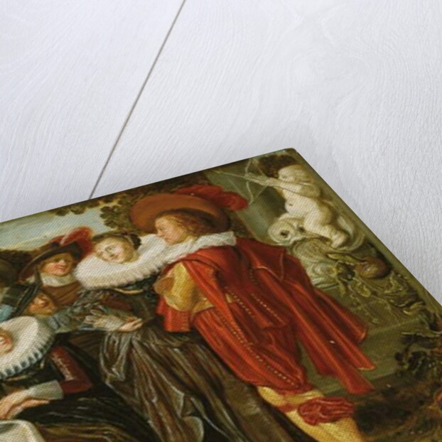 An elegant company lunching on a terrace, 1623 by Dirck Hals