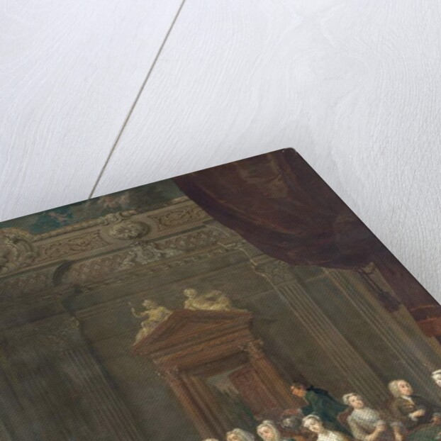 Portrait of the Porten family taking tea in a lavish interior by Gawen Hamilton