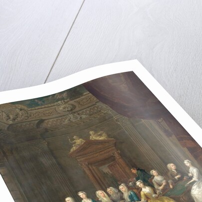 Portrait of the Porten family taking tea in a lavish interior by Gawen Hamilton