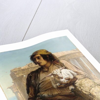 A Shepherd Boy standing before the Parthenon by Elisabeth Maria Anna Jerichau-Baumann