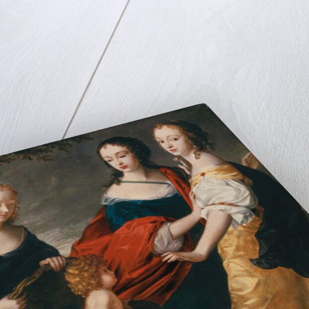 Allegorical portrait of three ladies and a child as The Finding of Erichthonius by Princess Louise Hollandine of the Rhine