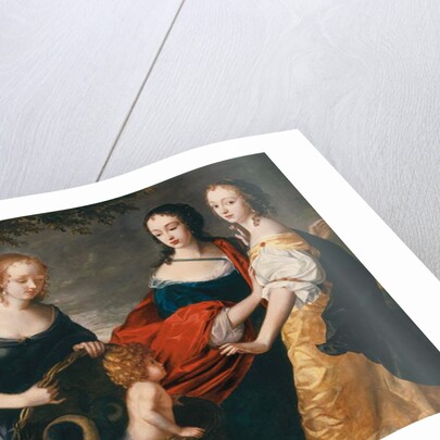 Allegorical portrait of three ladies and a child as The Finding of Erichthonius by Princess Louise Hollandine of the Rhine