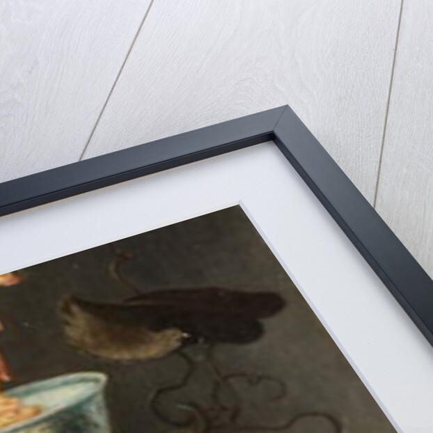 Grapes, plums and a pomegranate on a golden tazza surmounted by a personification of Painting by Artus Claessens