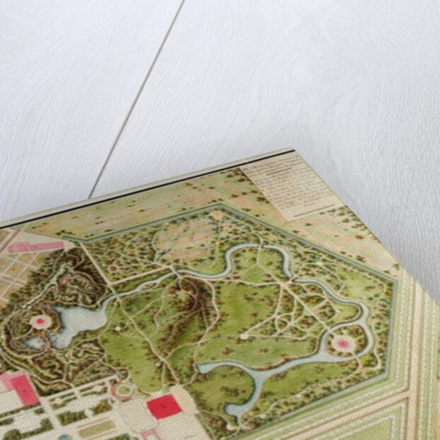 Plan des jardins français et champêtre du Petit-Trianon avec les masses du bâtiment by Richard Mique