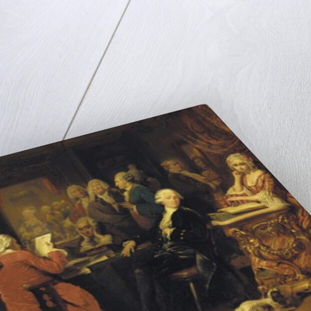 Voltaire at the reading room at Procope by Claude Jacquand