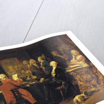 Voltaire at the reading room at Procope by Claude Jacquand
