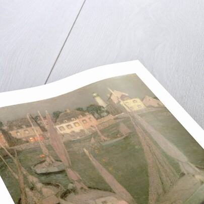 Brittany Port by Moonlight by Henri Eugene Augustin Le Sidaner